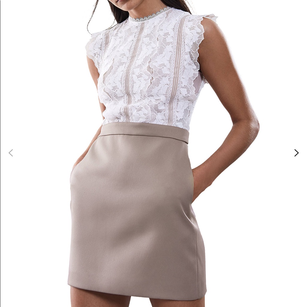 Reiss Sally Dress In Mocha Size 0